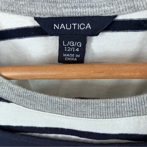 Nautica Girls Heart Logo +Striped Twofer Dress Sz Large 12-14 - Picture 3 of 5